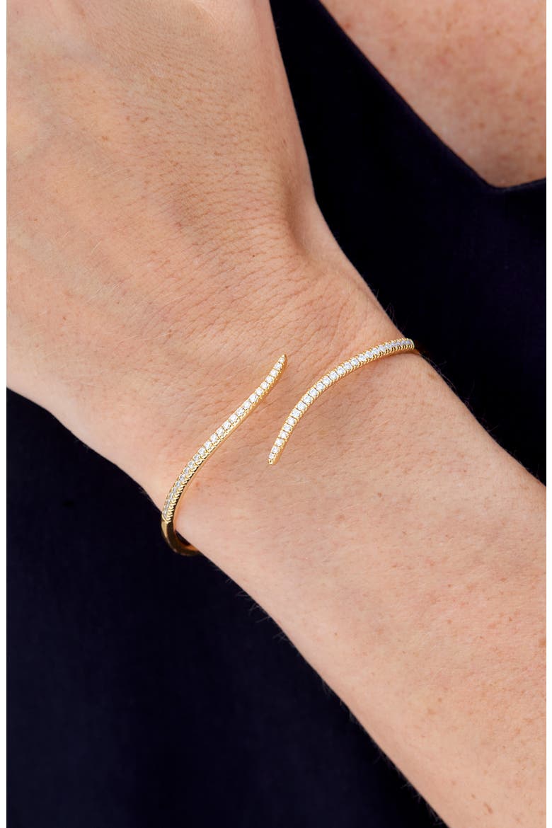 Pavé Bypass Hinged Cuff, Alternate, color, YELLOW