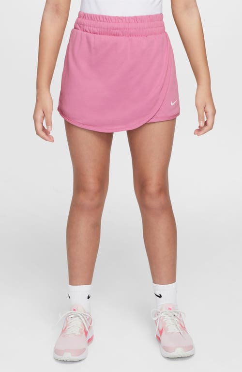 Nike Girls Sportswear T Shirt Breezy Mid Rise Skort Court Borough Low 2 Adjustable Strap Closure Casual S In Magic Flamingo/white