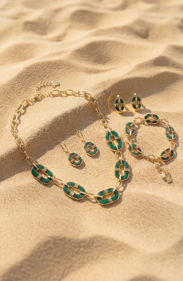 Robert Lee Morris Reconstituted Malachite Drop Earrings, Alternate, color, 