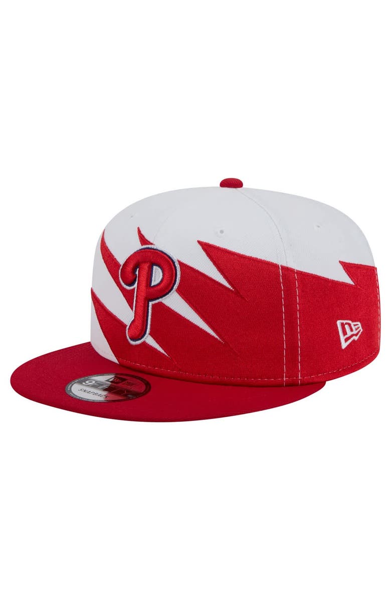 New Era Men's New Era Red/White Philadelphia Phillies Jagged 9FIFTY Snapback Hat, Main, color, Red