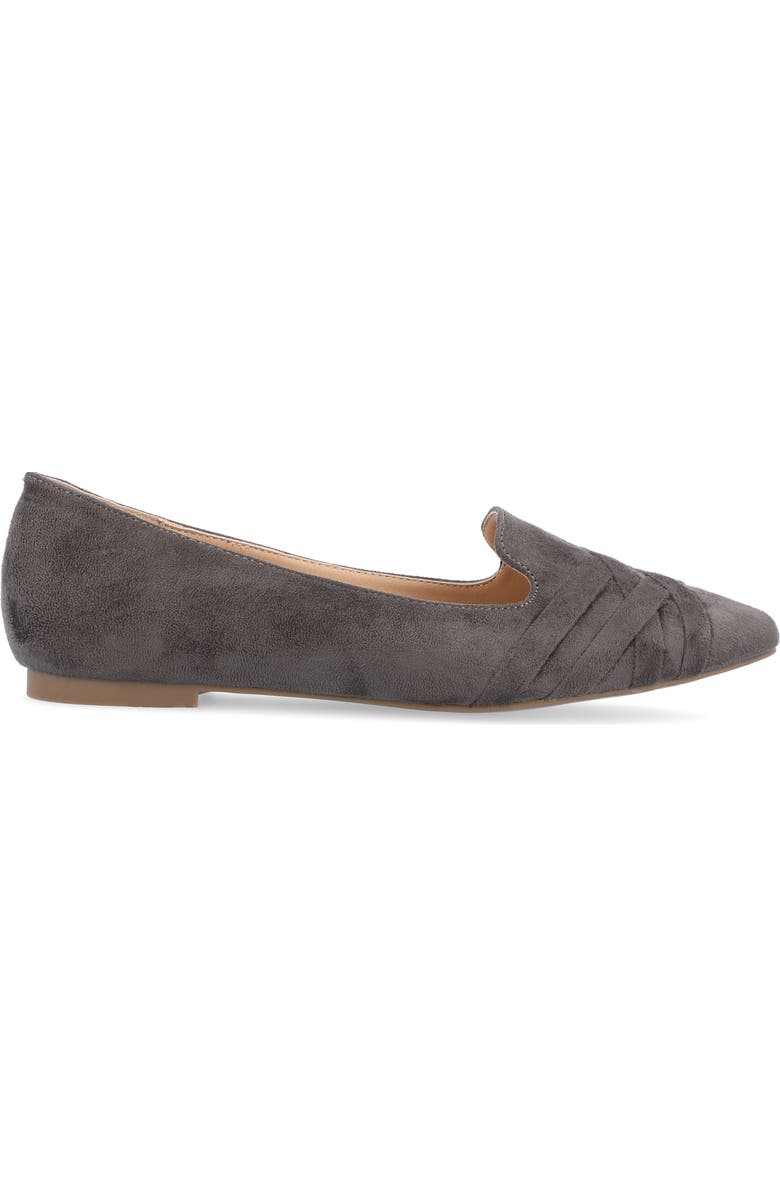 Journee Collection Mindee Crisscross Toe Flat - Wide Width Available, Alternate, color, Grey