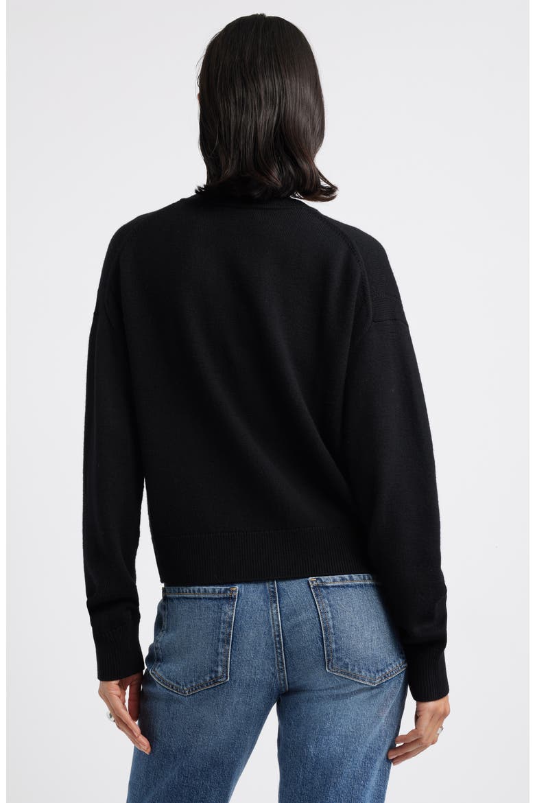 Merino Wool Cardigan, Alternate, color, BLACK