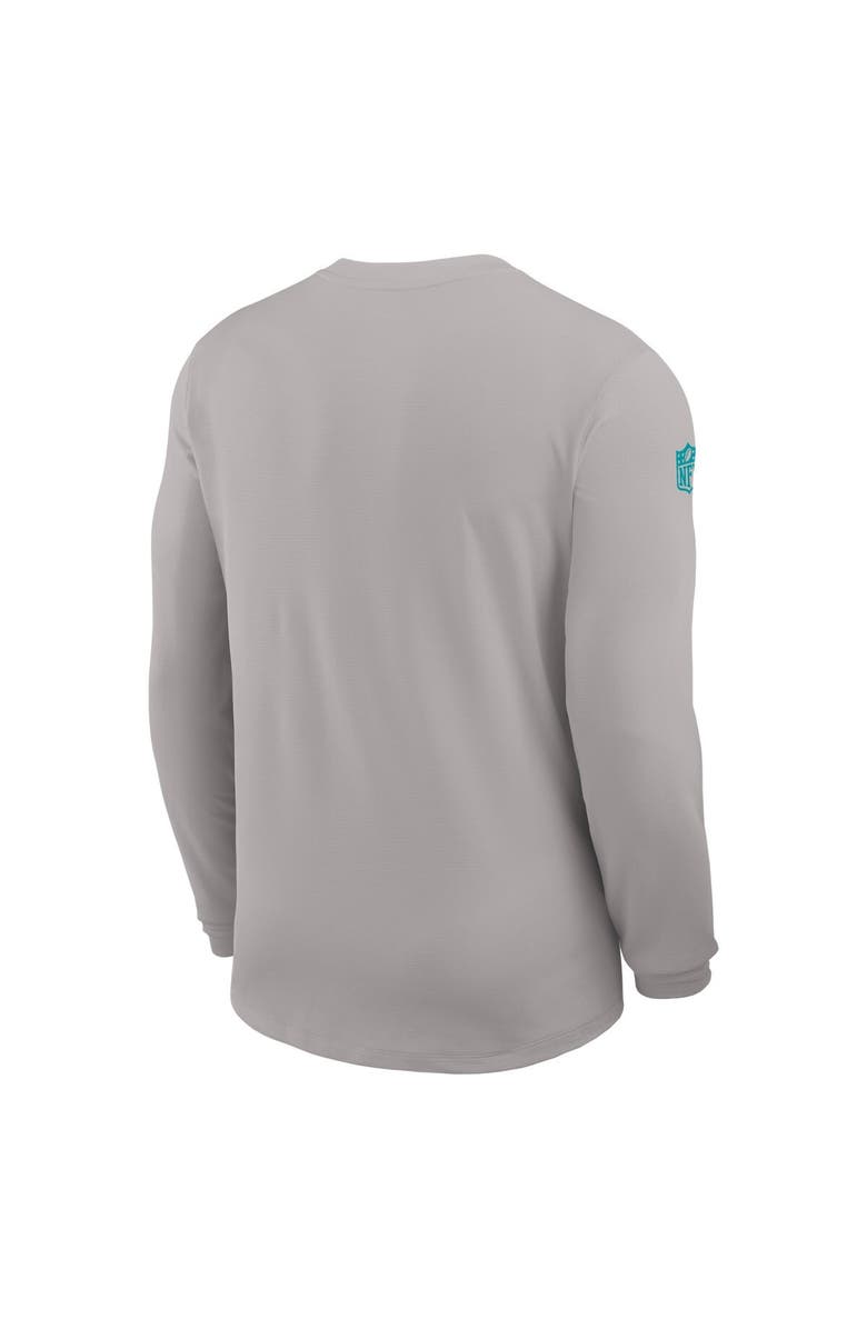 Nike Men's Nike Gray Miami Dolphins Sideline Coach UV Performance Long Sleeve T-Shirt, Alternate, color, Gray