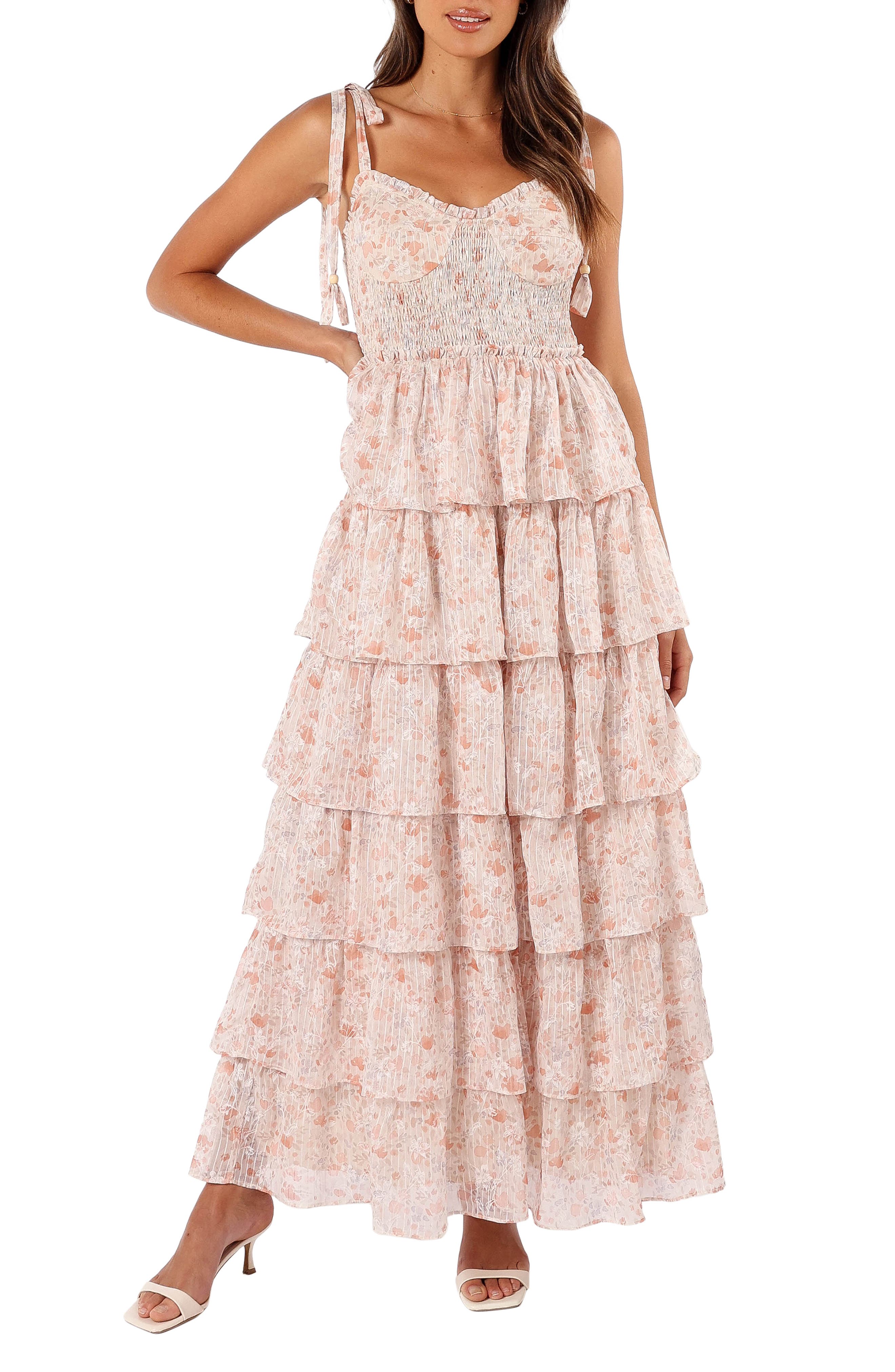 christabel tiered maxi dress Petal and Pup Women's Christabel Tiered Maxi Dress