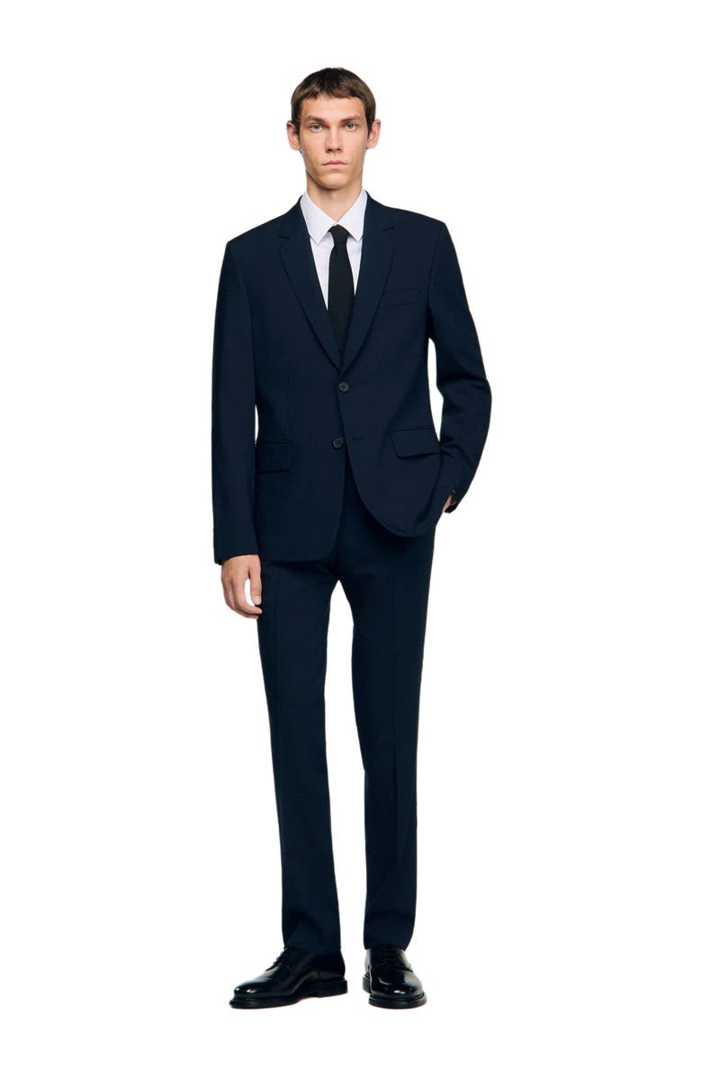 SANDRO Wool suit jacket, Alternate, color, Navy Blue