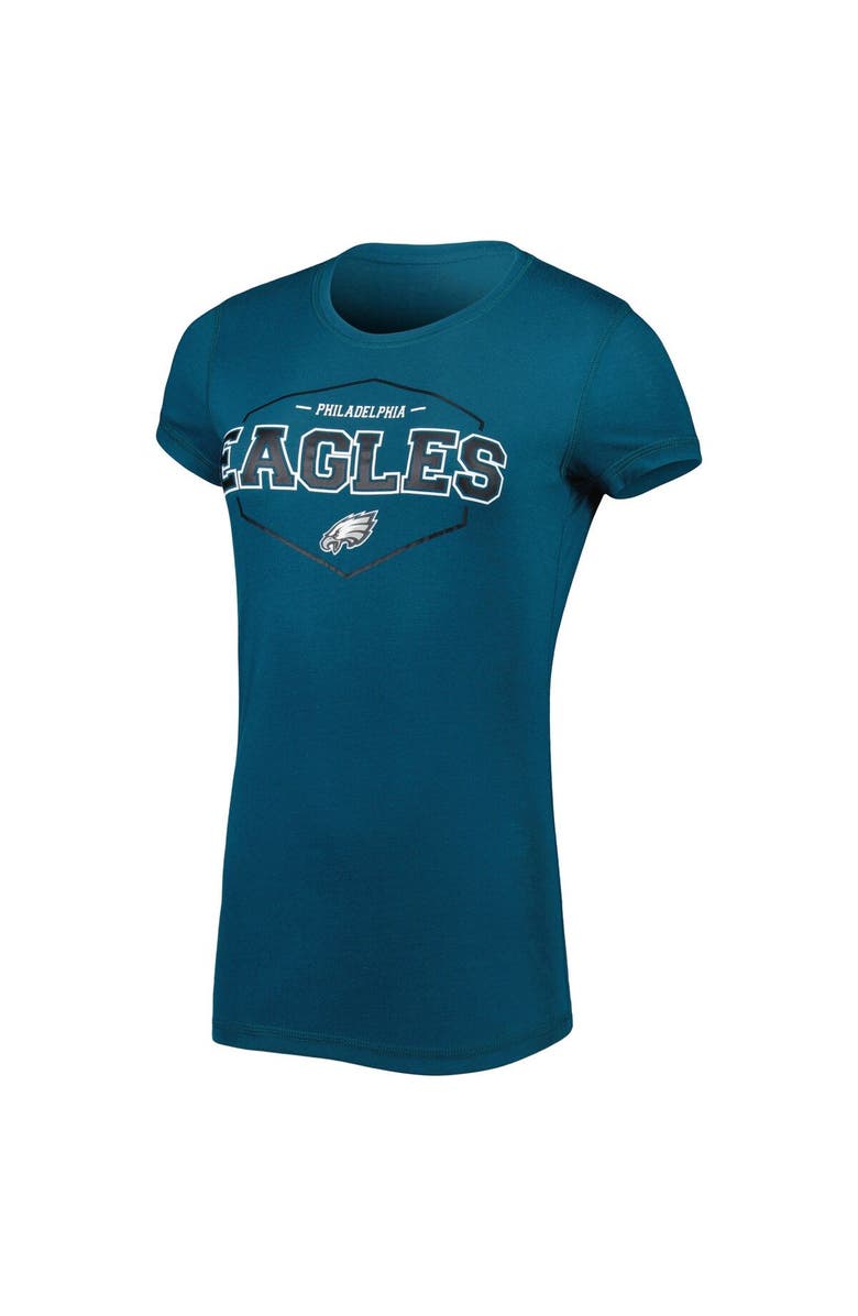 CONCEPTS SPORT Women's Concepts Sport Midnight Green/Black Philadelphia Eagles Plus Size Badge T-Shirt & Pants Sleep Set, Alternate, color, 