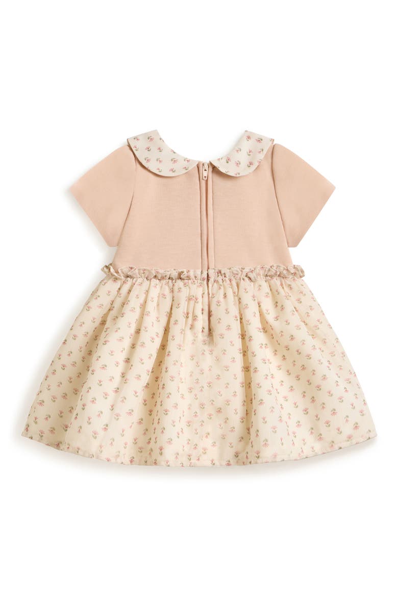 Faye Mixed Media Floral Bubble Dress, Alternate, color, PINK