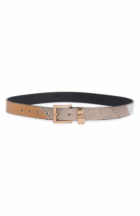 Metallic Patchwork Leather Belt