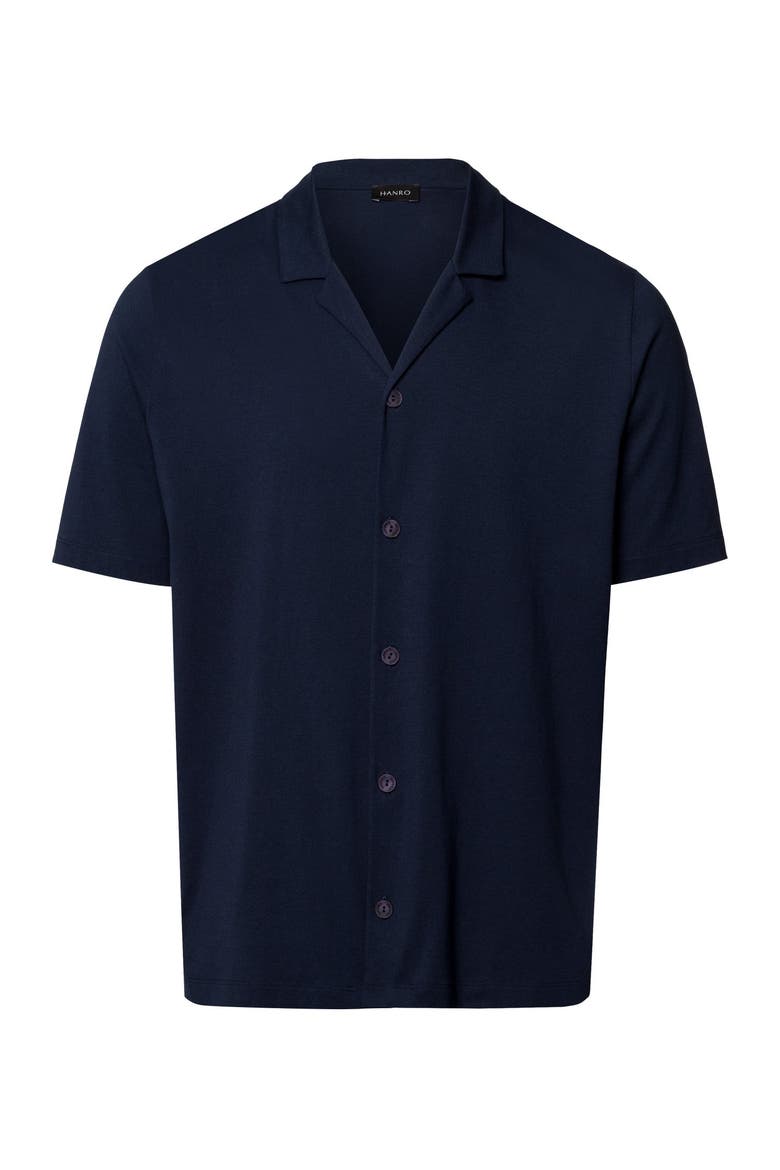 Night And Day Notch Collar Button Front Cotton Shirt, Main, color, Deep Navy