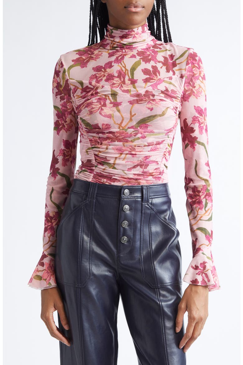 Lucy Trailing Hibiscus Mesh Top, Main, color, BLUSH PETAL MULTI