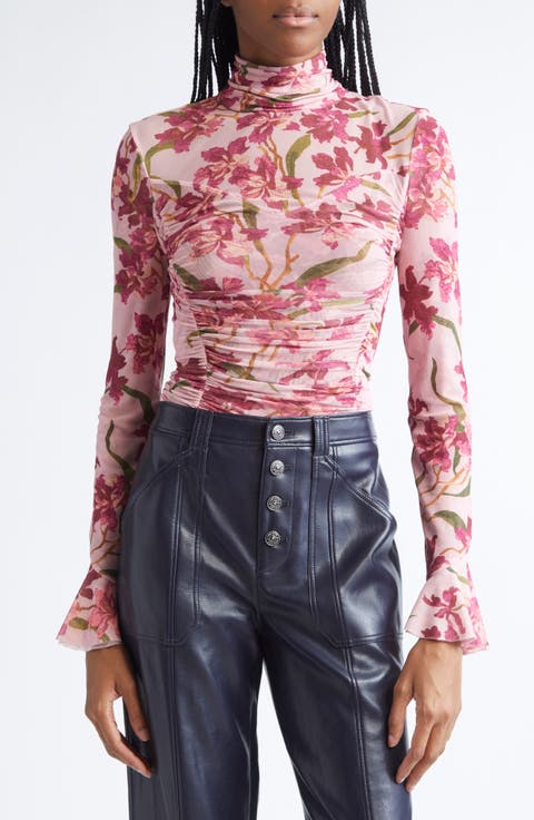 Lucy Trailing Hibiscus Mesh Top