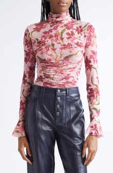 Lucy Trailing Hibiscus Mesh Top