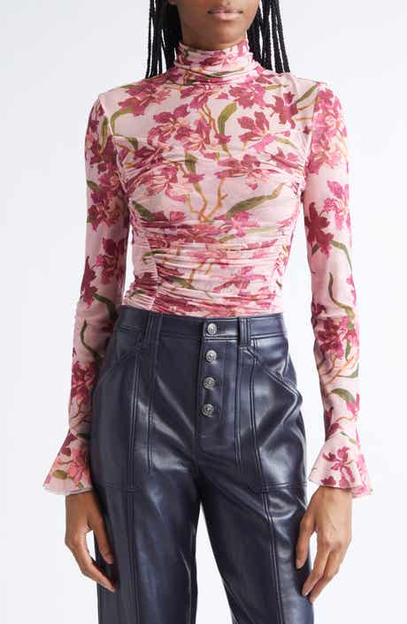 Lucy Trailing Hibiscus Mesh Top