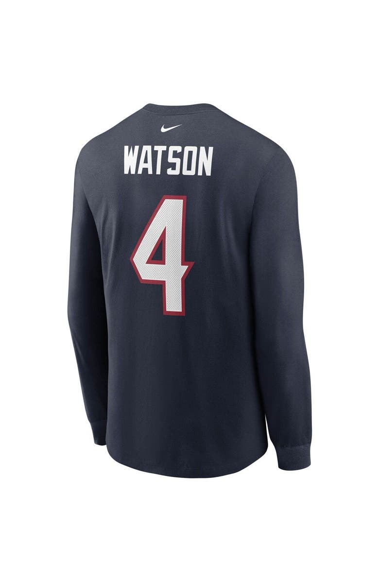 Nike Men's Nike Deshaun Watson Navy Houston Texans Player Name & Number Long Sleeve T-Shirt, Alternate, color, 