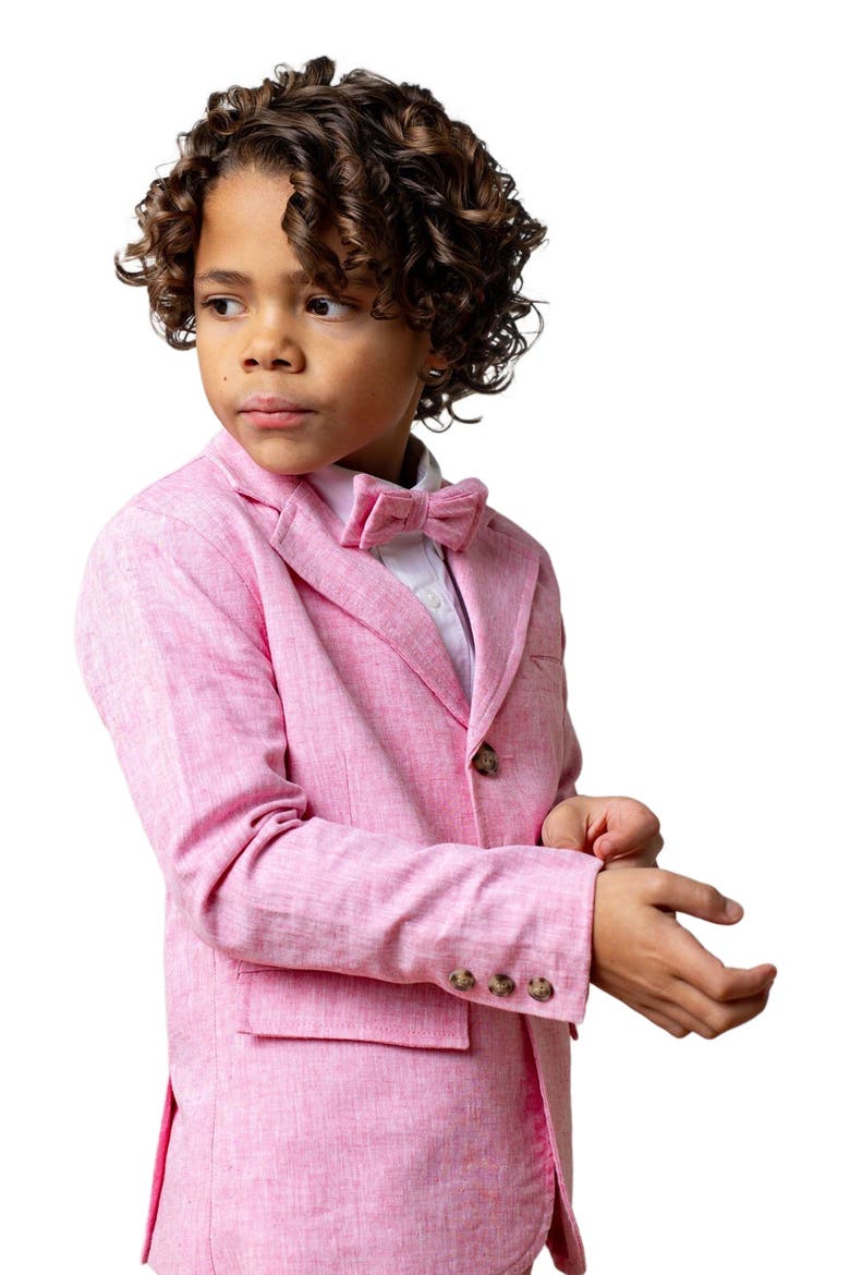 Boys' Linen Bow Tie, Kids, Alternate, color, Rose Linen