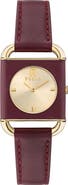 Furla Heritage Square Leather Strap Watch, 28mm