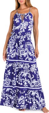 Sunshine 79 Floral Print Sleeveless Maxi Dress