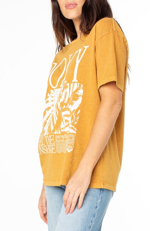 Roxy Feel The Sunshine Cotton Graphic T-shirt In Yellow