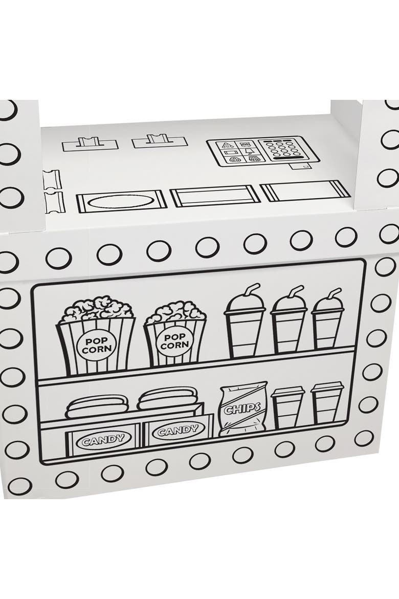 Movie Theater Snack Stand, Decorate A Cardboard Cinema, Alternate, color, Multicolored