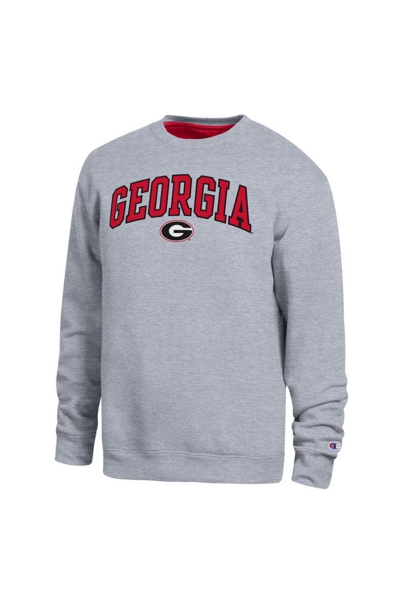 Men's Champion  Heather Gray Georgia Bulldogs Arch Sweatshirt, Main, color, Heather Gray