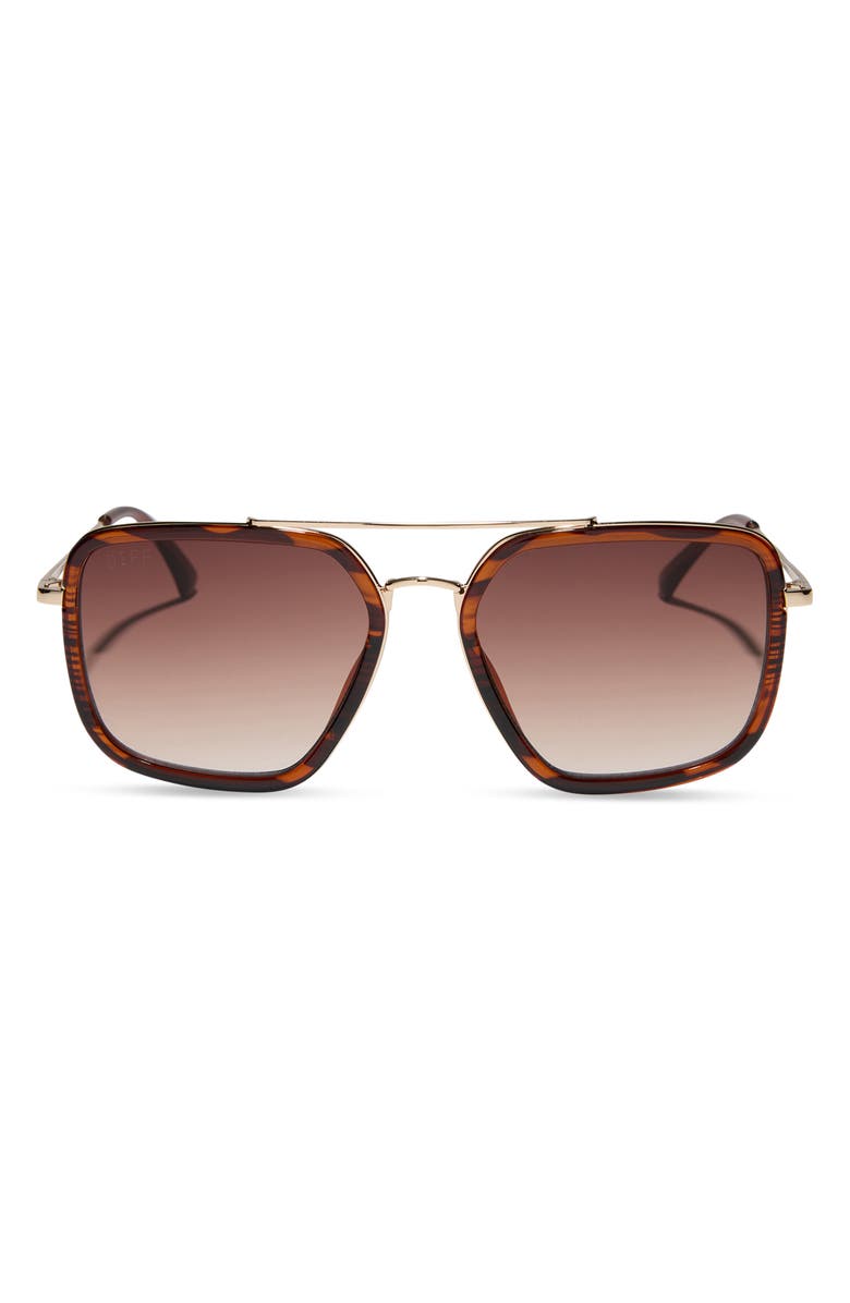 DIFF Jesse Navigator Sunglasses, Main, color, Mahogany Tort