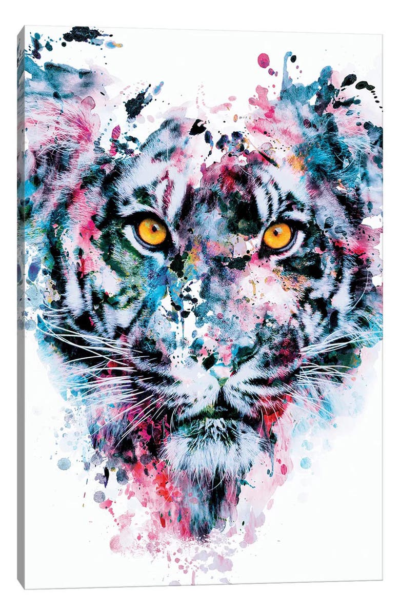 iCanvas Tiger Blue Canvas Wall Art by Riza Peker, 18"x12", Main, color, Blue