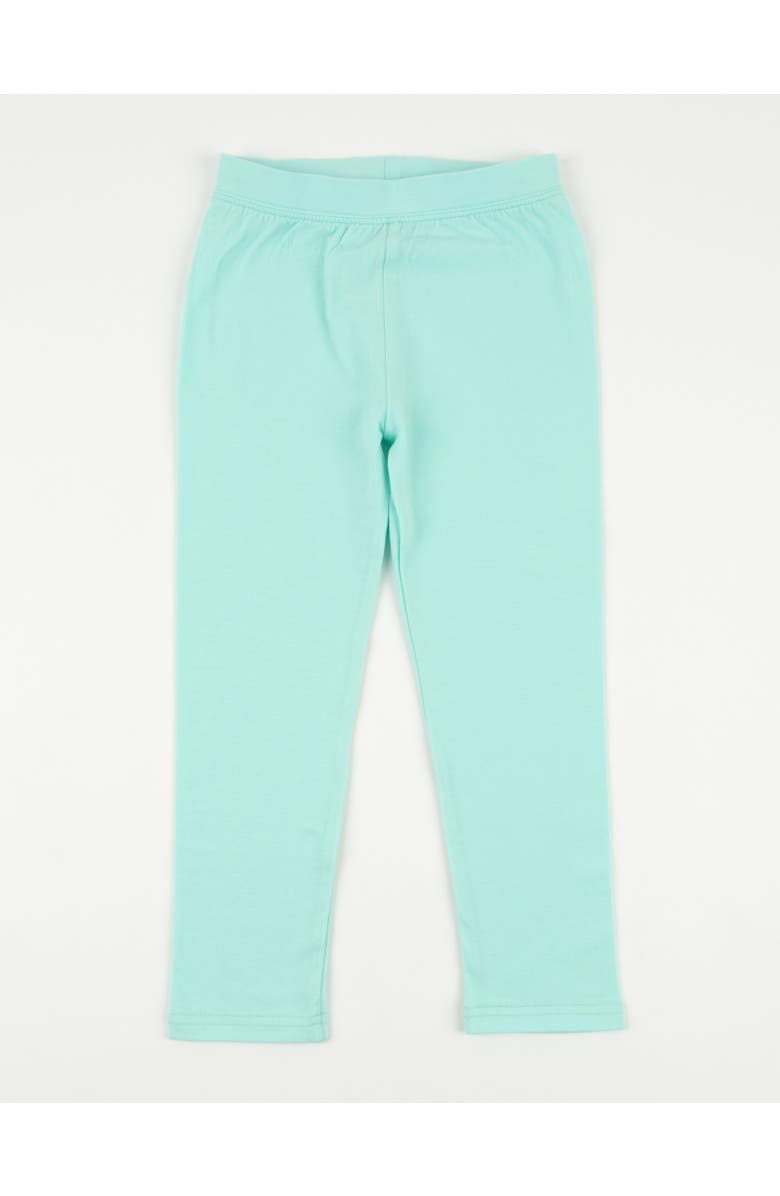 Leveret Girls Cotton Leggings, Solid Colors, Main, color, Aqua