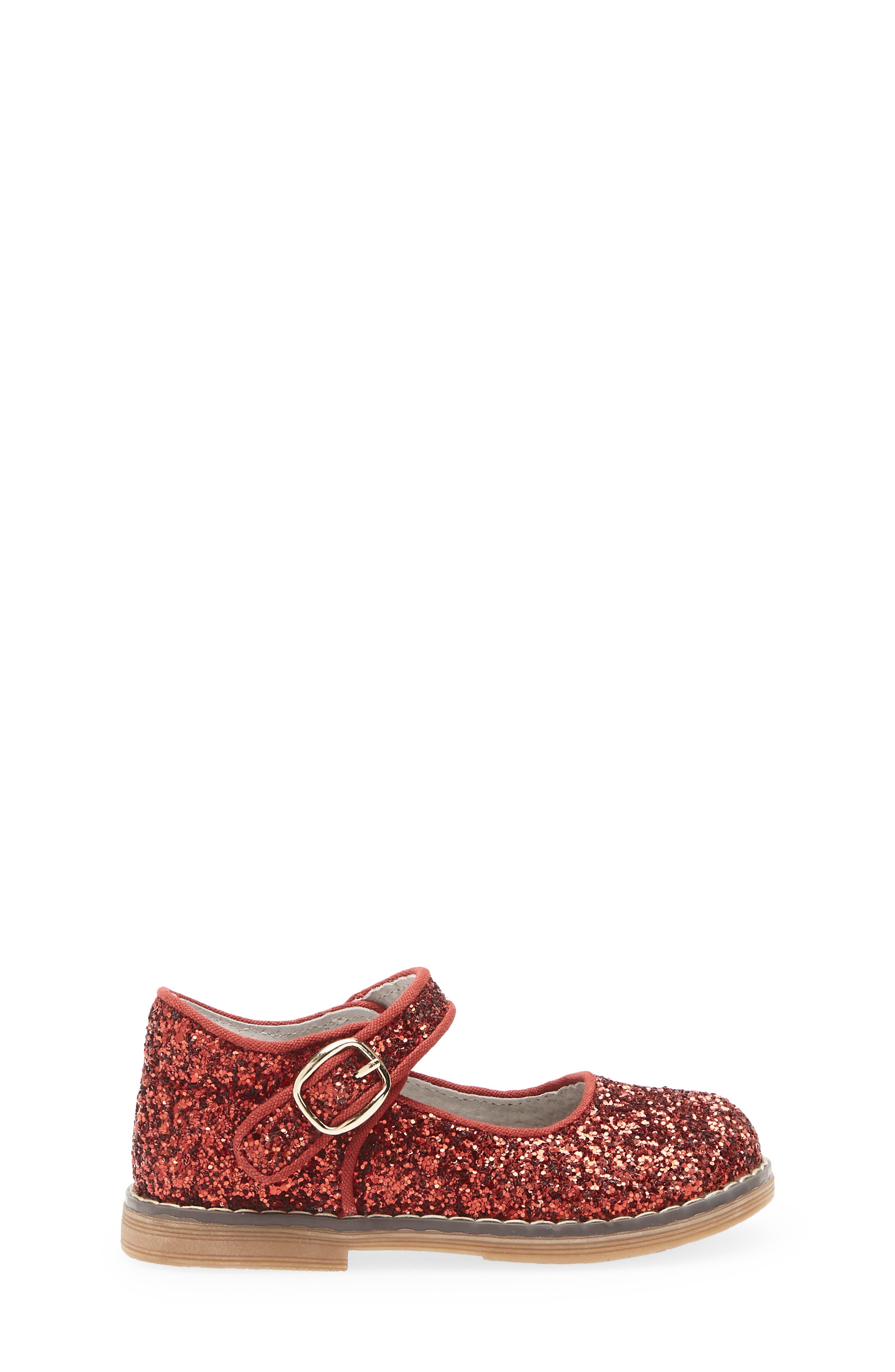 L'AMOUR Kids' Natasha Glitter Mary Jane Flat, Alternate, color, Glitter Red