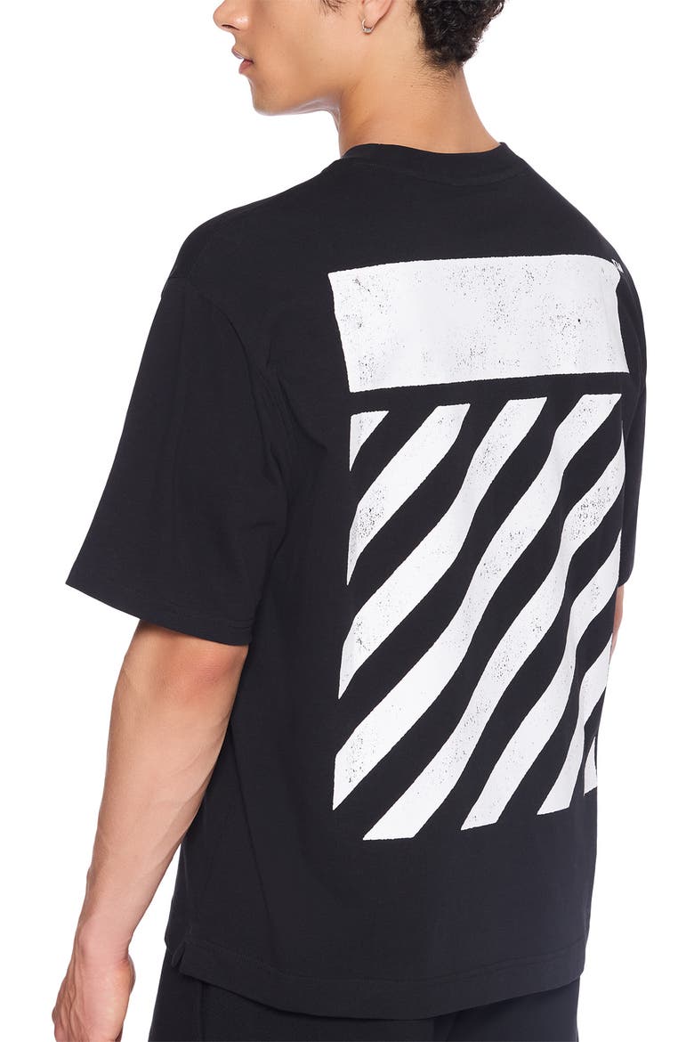 Diagonal Stripe Logo Graphic T-Shirt, Alternate, color, BLACK