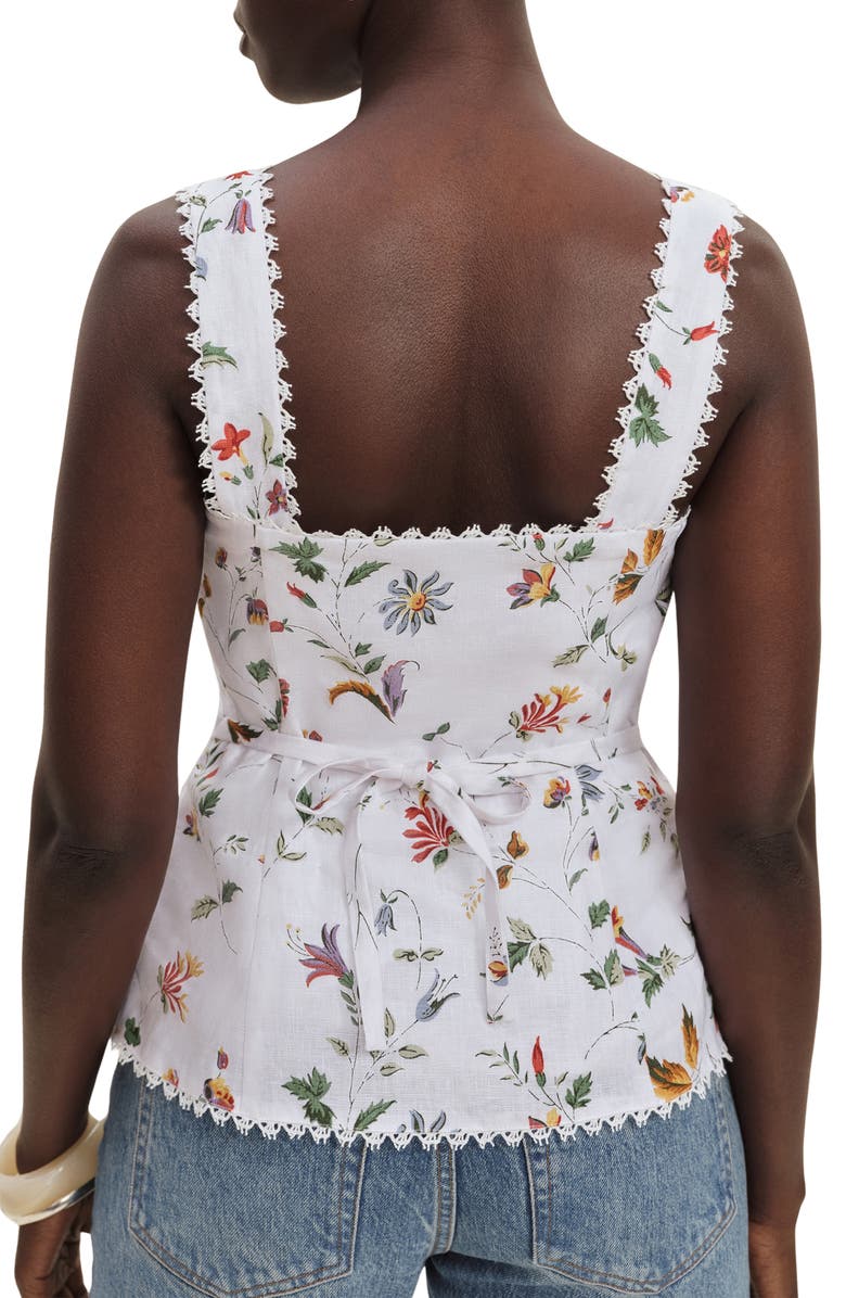 Reformation Viola Linen Button-Up Top, Alternate, color, Corsini