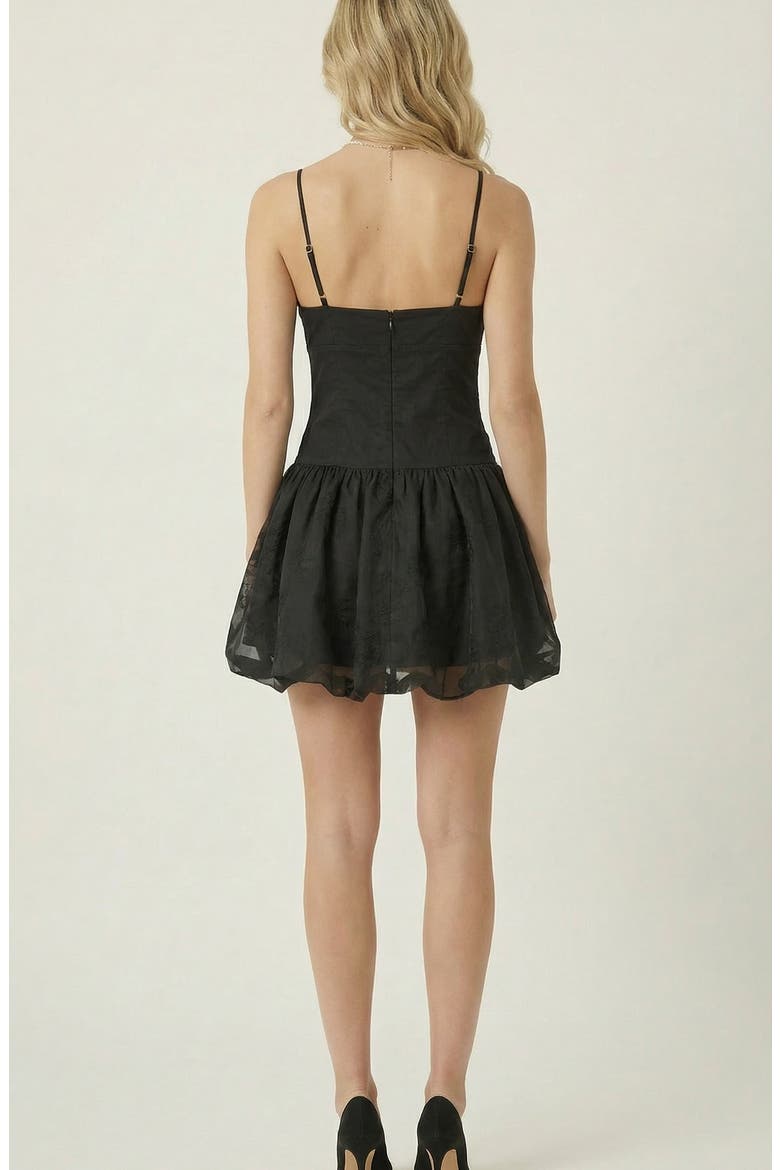 Spaghetti Strap Bubble Mini Dress, Alternate, color, Black