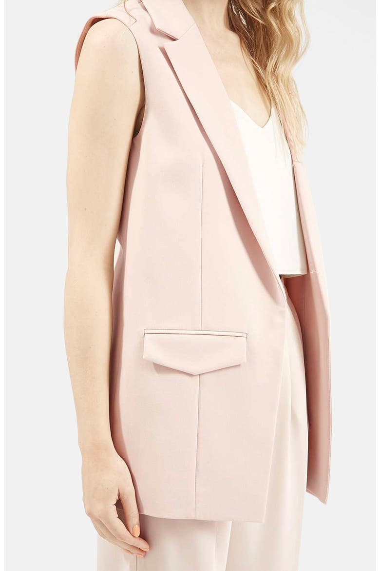 'Holly' Sleeveless Jacket, Alternate, color, LIGHT PINK
