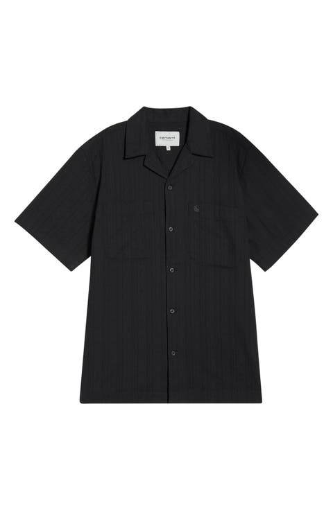 Gareth Cotton Seersucker Camp Shirt