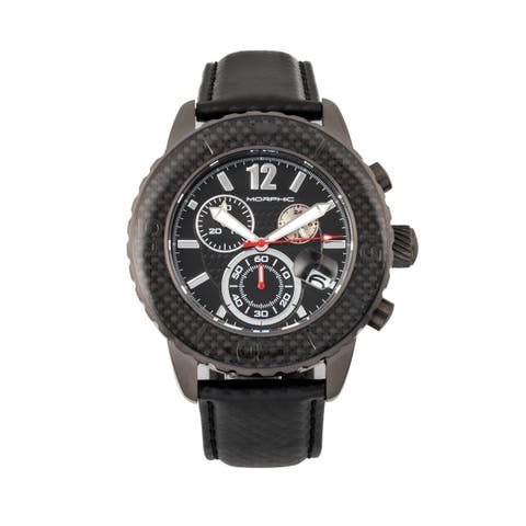 M51 Series Chronograph Leather-Band Watch w/Date
