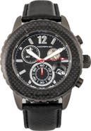 Morphic M51 Series Chronograph Leather-Band Watch w/Date