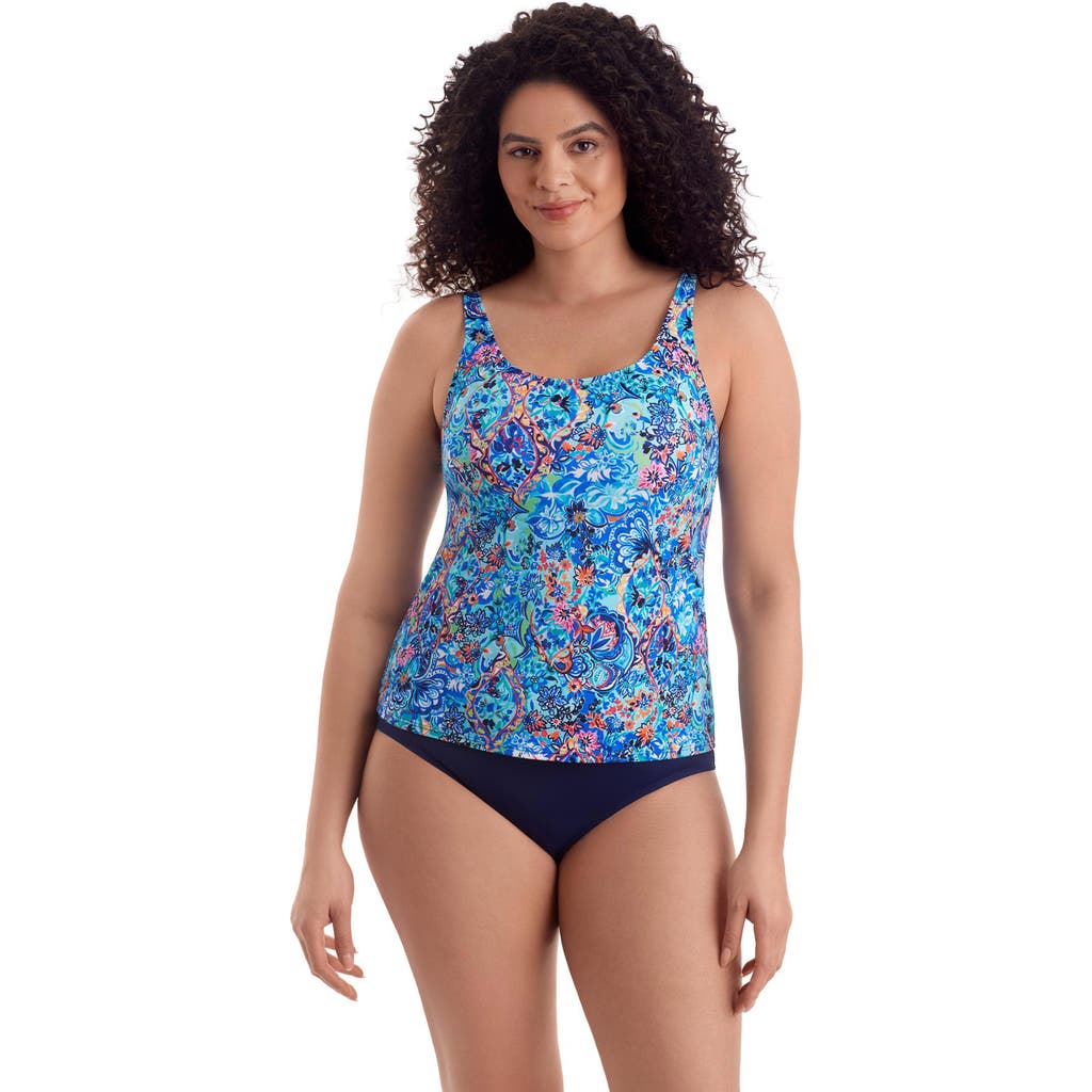 Shapesolver Classic Mastectomy Tankini Swimsuit Top In Multi