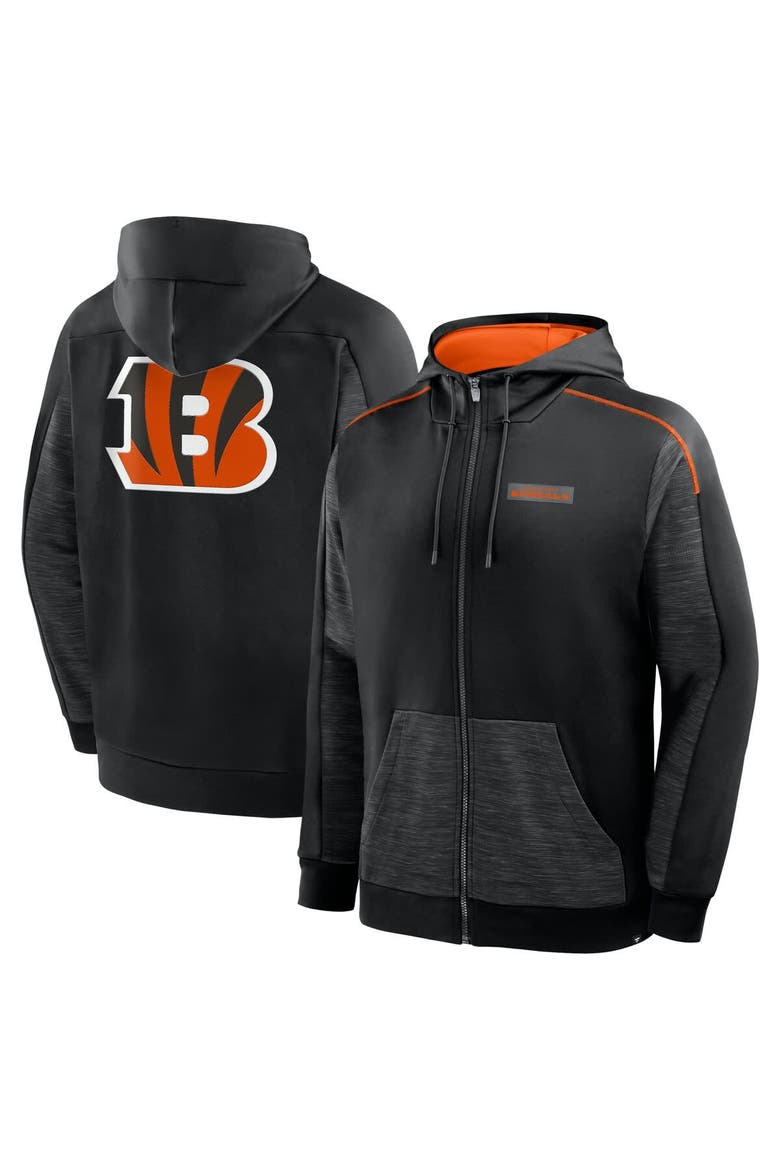 Men's Fanatics Black Cincinnati Bengals Checkdown Pass Full-Zip Hoodie, Main, color, Black