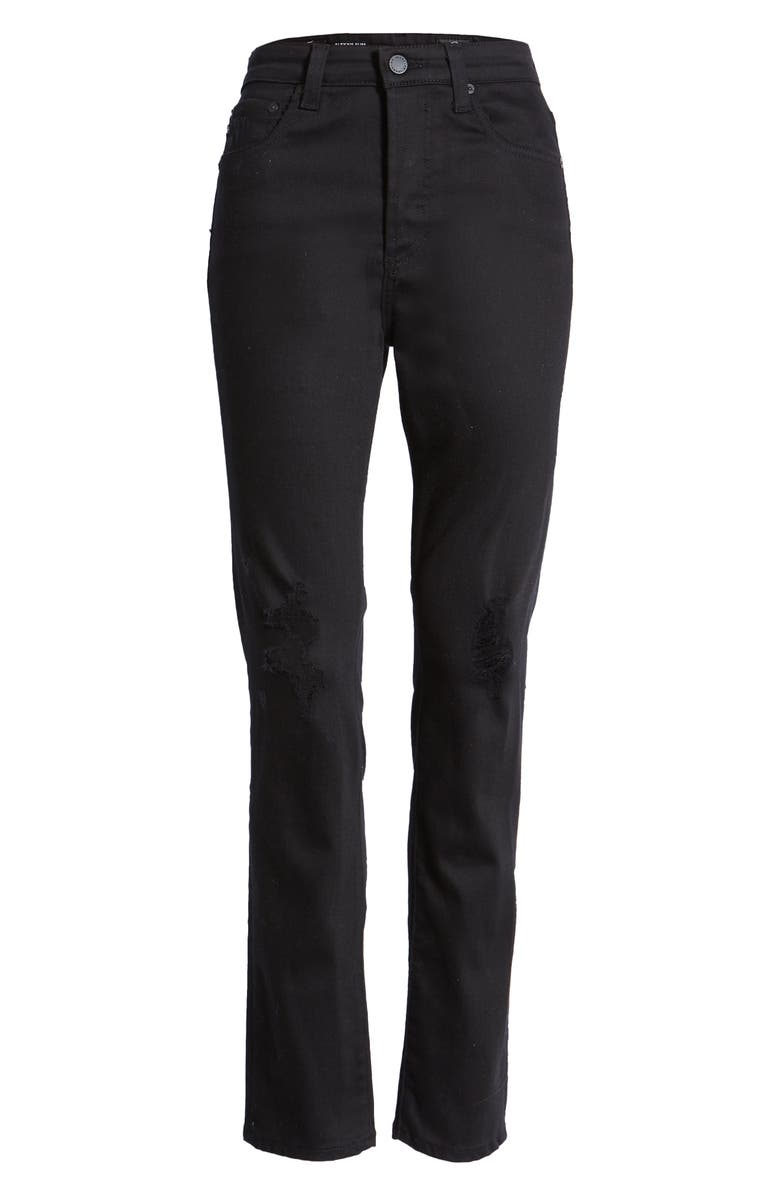 AG Alexxis High Waist Straight Leg Jeans, Alternate, color, Blackboard