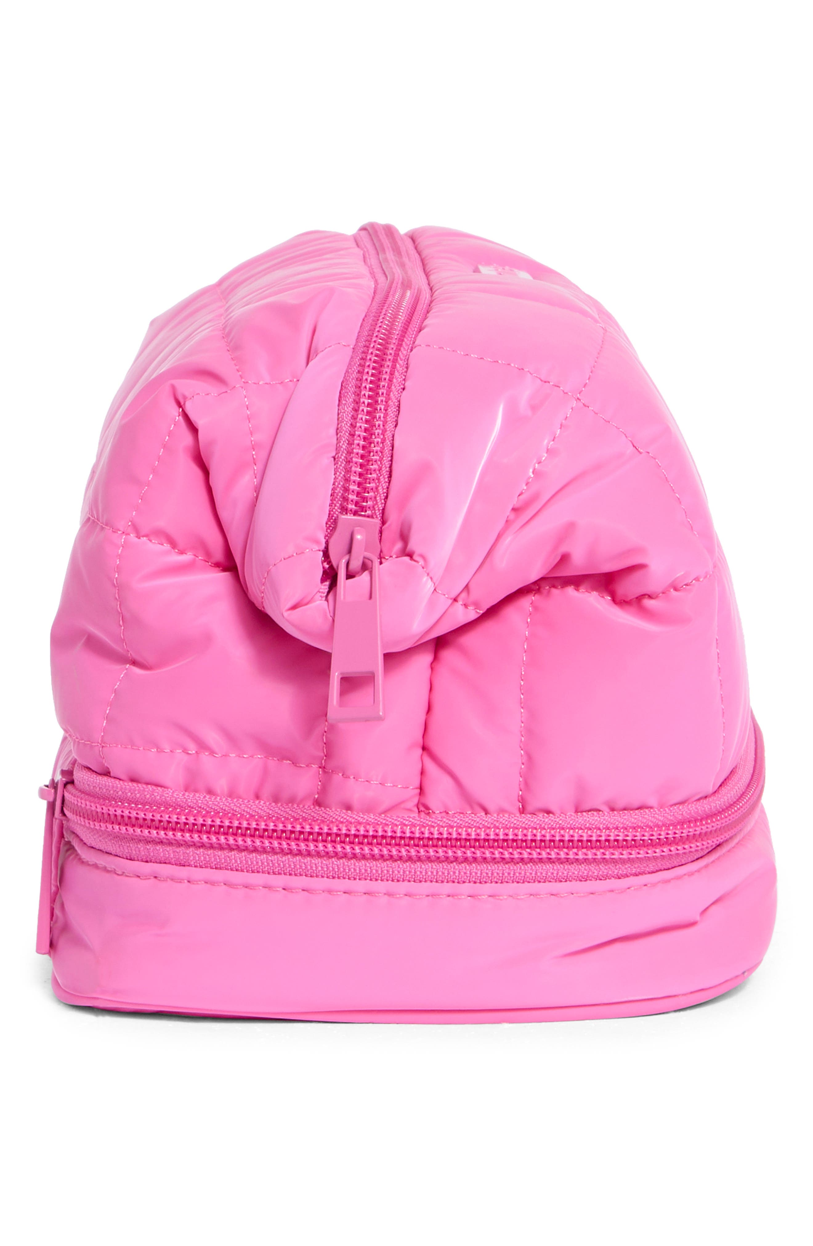Quilted Beauty Case, Alternate, color, HOT PINK