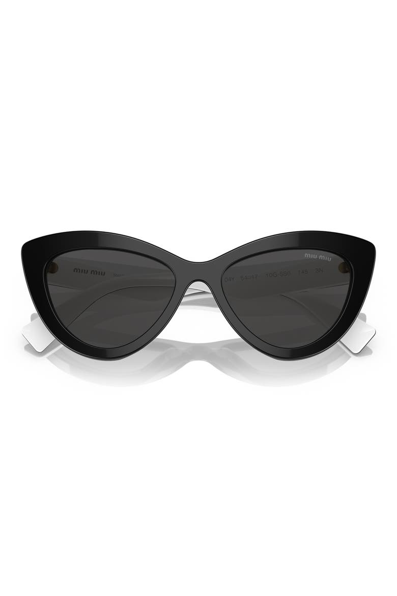 54mm Cat Eye Sunglasses, Main, color, BLACK