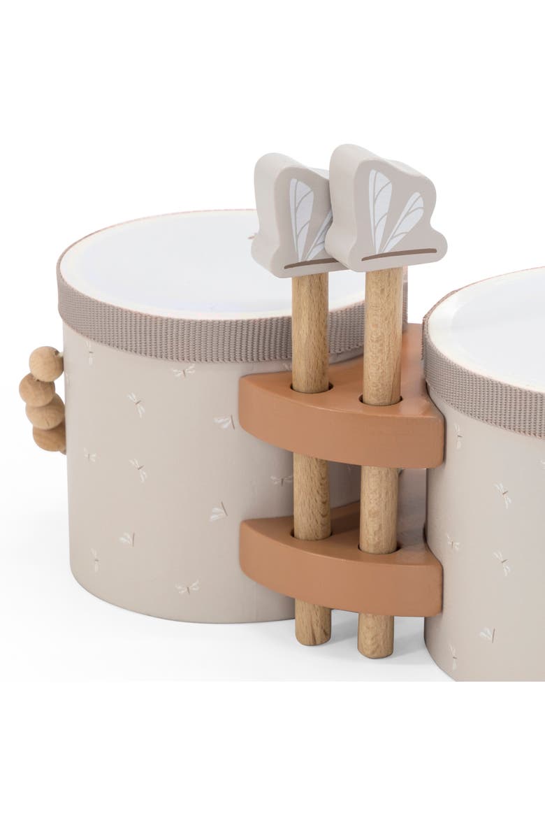Wooden Bongos, 2 Dragonfly Drum Sticks, Carry Handles, Ages 2+, Alternate, color, Multicolored