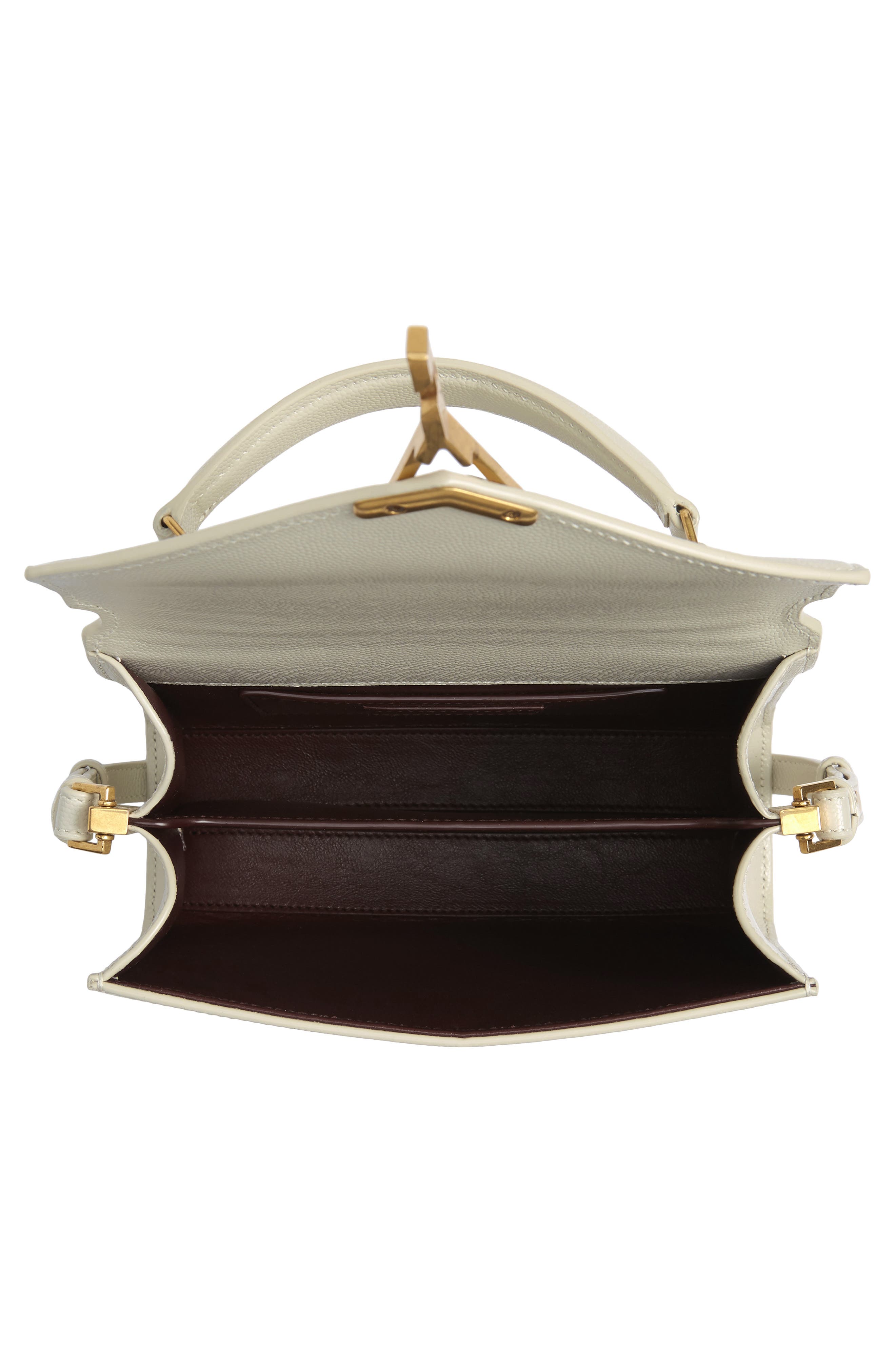 Mini Cassandra Leather Top Handle Bag, Alternate, color, BLANC VINTAGE