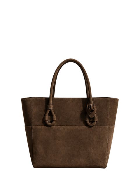 Large East / West Tote Bag Suede