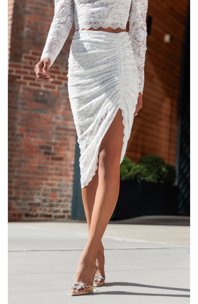 Generation Love Nellia Sequin Lace Skirt, Alternate, color, White