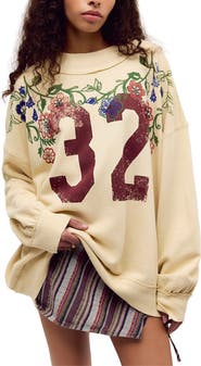 Free People Palm Spring Turtle Graphic Sweatshirt