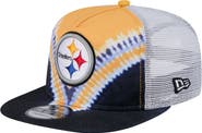 New Era Men's New Era Gold/Black Pittsburgh Steelers Throwback Dye Golfer Snapback Hat