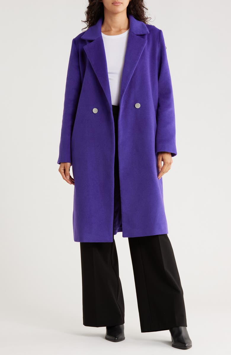 AREA STARS Belinda Double Breasted Coat, Alternate, color, Purple