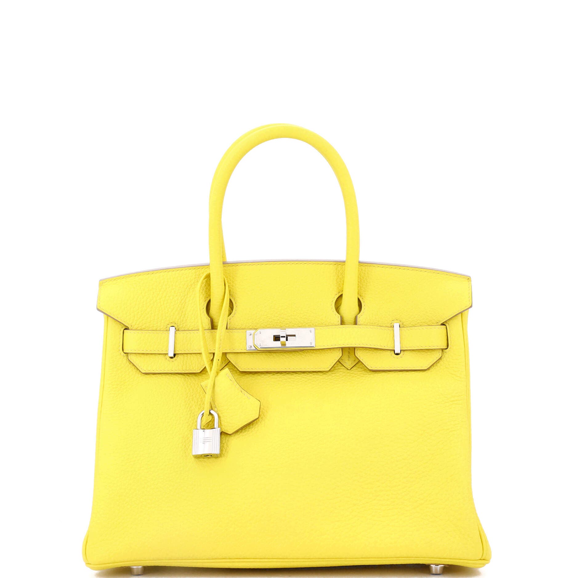 Pre-Owned Hermes Birkin Handbag Yellow Togo with Palladium Hardware 30, Main, color, 
