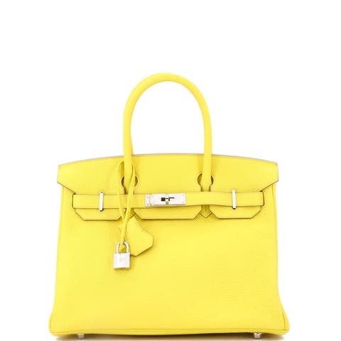 Birkin Handbag Yellow Togo with Palladium Hardware 30