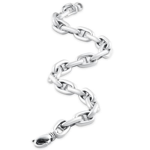 Bliss Diamond Marine 33 Gram Solid Silver Bracelet 8.5" In Silver